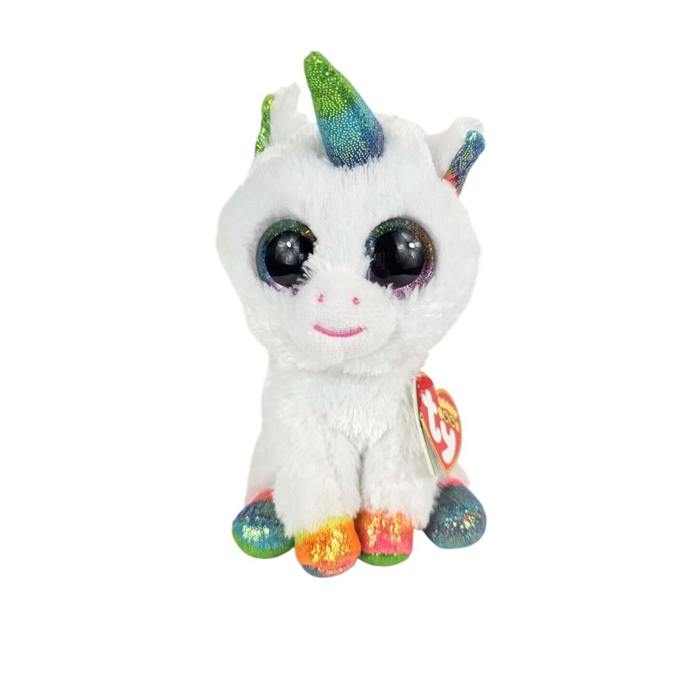 TY Beanie Boos 2018 Pixy The Unicorn Multi Color Glitter Eyes 6" Mint W/Tags
